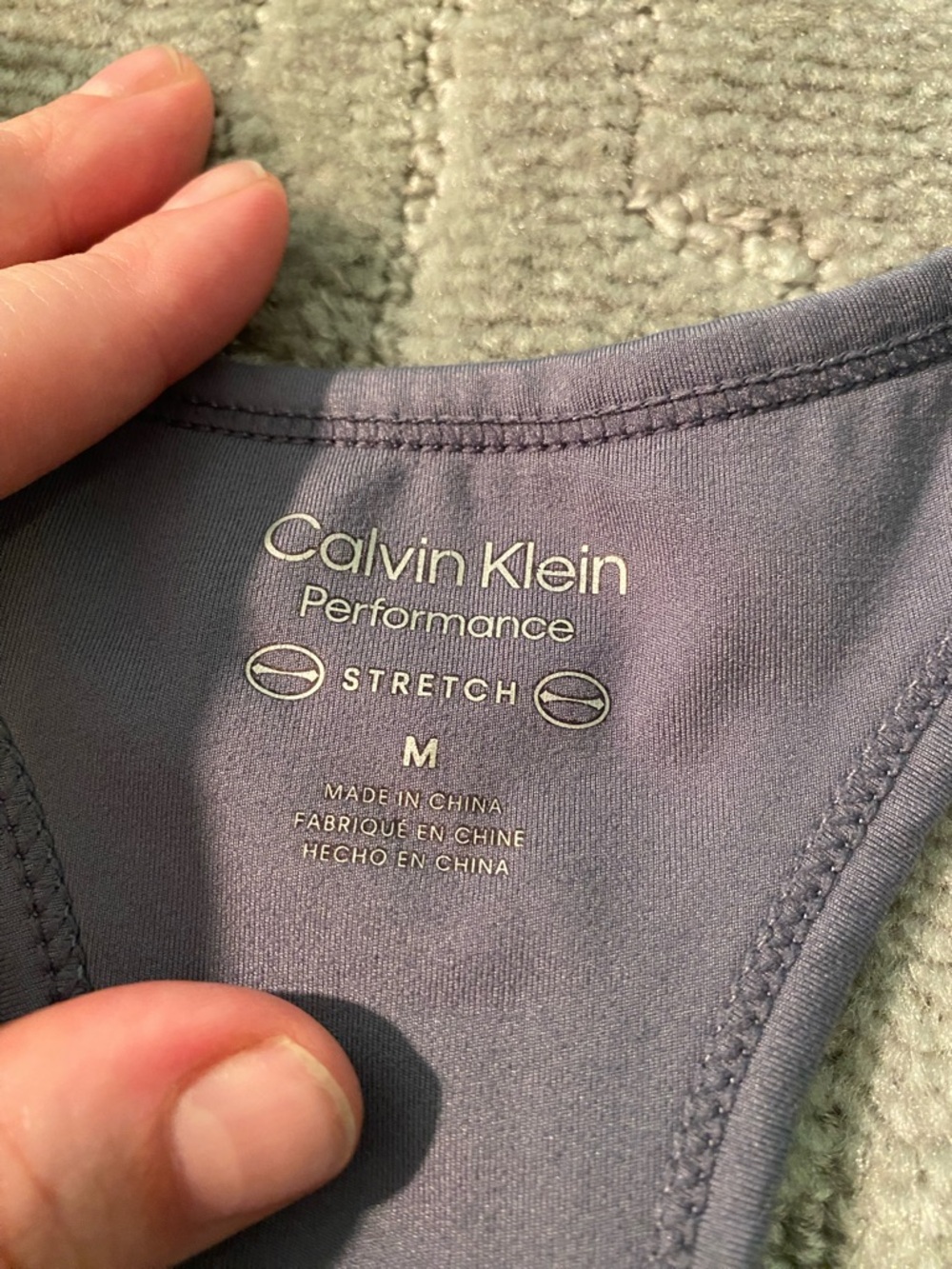 Calvin Klein Performance Racerback Tank Built In Bra Gray Athleisure‎ Medium - Picture 2 of 5